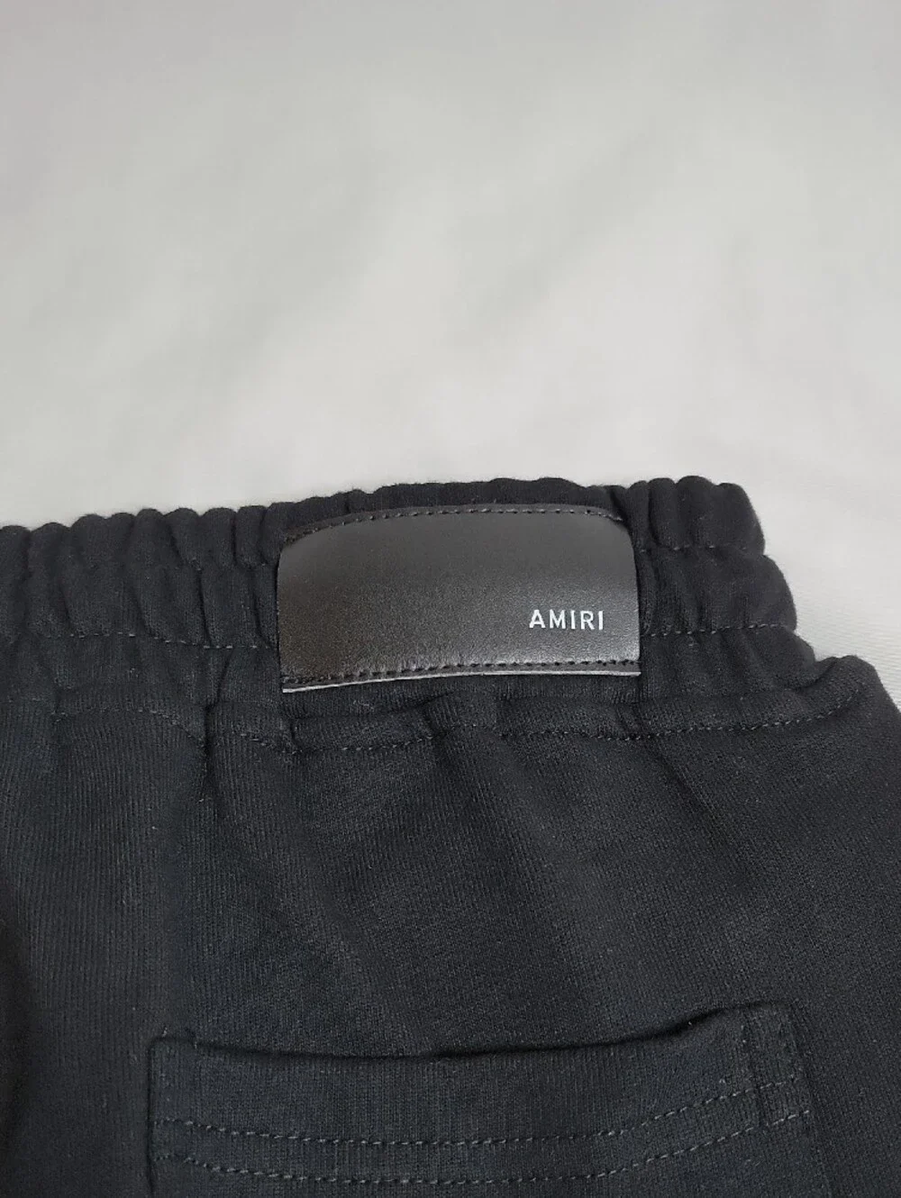 AMIRI Black Athletic Shorts with White Drawstring and Logo